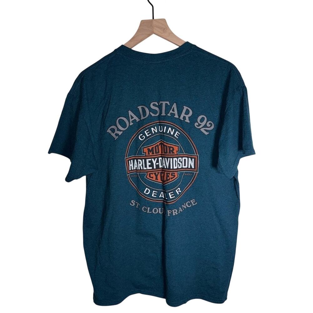 HARLEY DAVIDSON double sided 2014 St Cloud France Motorcycle Biker Tshirt L